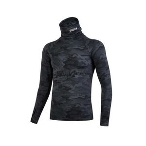 T-shirts pour hommes T-shirt à manches longues pour hommes Col roulé Stretch Vêtements serrés Jogger Gym Running Training Backing Shirt Casual ManL2312.21