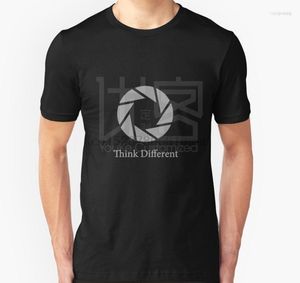 Heren T-shirts Heren Heren T-shirt met korte mouwen Aperture Science Think Different Unisex Shirt Dames T-shirt Stijl Natuurlijk katoen O-hals