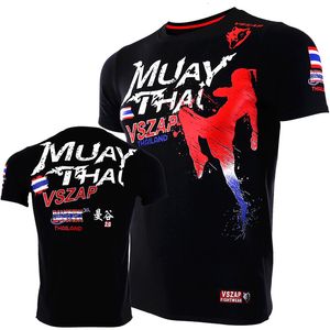 Heren T-shirts Heren Muay Thai T-shirt Sport Running T-shirt Heren Gym Fitness MMA trainingsshirts Dry Fit Sportkleding Boksen Sneldrogend 230607