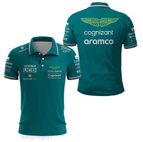 Camisetas para hombres Polos para hombres Aston Martin 14 Alonso Driver 2023 F1 Team Racing Sports Polo Shirt Fans Green Sofm