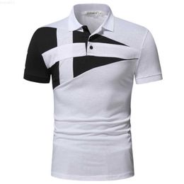 T-shirts pour hommes T-shirt à manches courtes pour hommes Fashion Colorblock Revers Youth Fitness Sports T-Shirt L230715