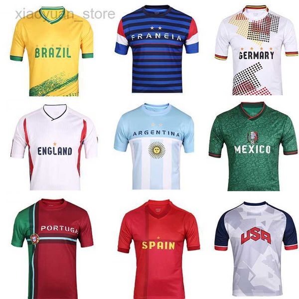 T-shirts pour hommes T-shirts de football pour hommes 2022 T-shirt de fête de football Sport Casual O-Neck Top à manches courtes Tee Fans Vêtements M230409