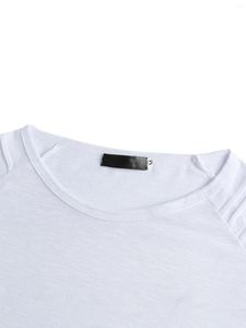 T-shirts pour hommes Hommes S Couleur unie Plissée à manches courtes Tops pour l'été Plage Vacances Streetwear - Pulls décontractés Vêtements de base