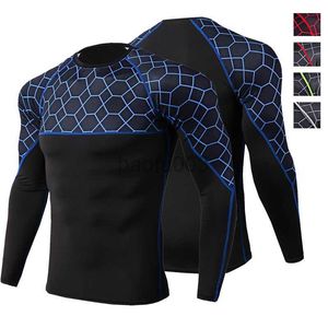 Heren T-shirts Heren Sport T-shirts met lange mouwen Hardlopen Training Compressie Strakke Gym Shirts Mannen Rekbaar Fitness T-shirt Echtgenoot Rashguard J230531