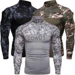 Camisetas para hombres Deportes para hombres Camuflaje militar al aire libre Camiseta de manga larga Moda Casual Camisa de manga larga J231111