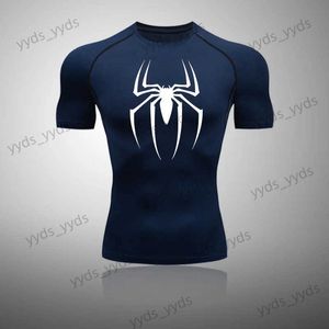 T-shirts voor heren Sportshirt voor heren Hardlopen Gym T-shirt Heren Gymshirt Trainingskleding Compressie Workout MuscleFitness Tees T240124