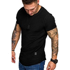 T-shirts pour hommes T-shirt de sport pour hommes Slim Fit O-cou à manches courtes Muscle Fitness Casual Hip Hop Top Summer Fashion Basic Solid Crew T-shirt 230504