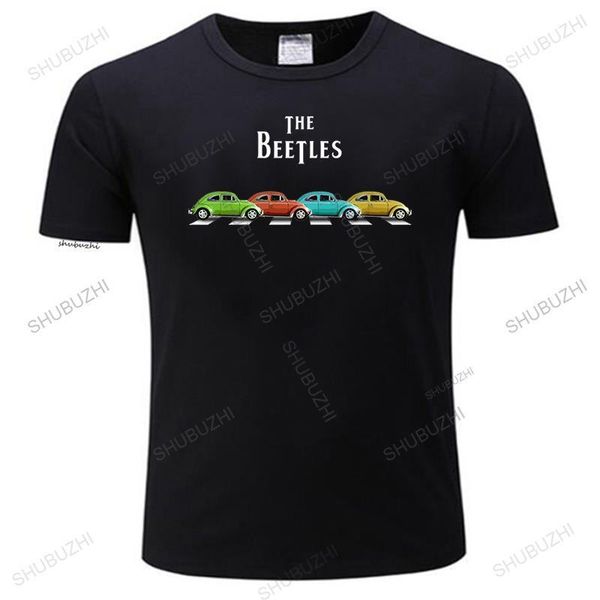 Camisetas de hombre Camiseta de alta calidad de verano para hombre Classic Vintage Buggy Car The Beetles Old Bugs Lover camiseta de cuello redondo de moda unisex negra 230504