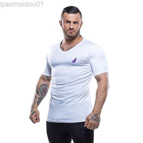 T-shirts pour hommes Vêtements d'été minces pour hommes Noir Casual T-shirt à manches courtes en coton à col en V T-shirt à manches courtes pour hommes