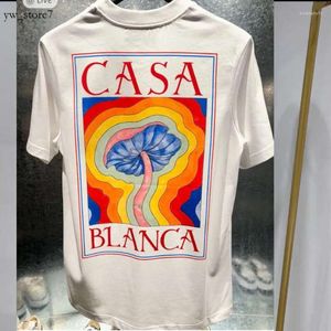 T-shirts T-shirts T-shirts T-merkontwerper T Tees Rainbow Mushroom Letter Afdrukken Korten Katel Loose Men Casa Blanca Dameshemd 59c