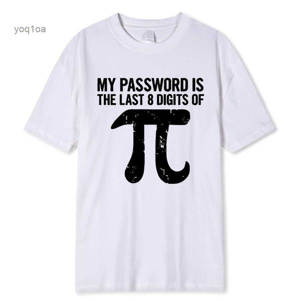 T-shirts pour hommes T-shirt pour hommes 100% coton équations mathématiques imprimer drôle hommes t-shirt mode surdimensionné t-shirt mon mot de passe est les derniers chiffres de Pi