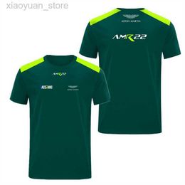 Heren T-shirts Heren T-shirt Oversized 23 Nieuwe F1 Formule 1 Racing Team Camisetas Aston Martin Para Hombre Camisa Deportiva Con Cuello M230410