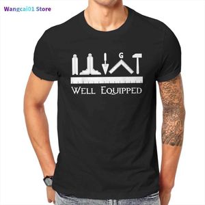 T-shirts voor heren T-shirt voor heren Goed uitgerust Vaderdagplezier 100% katoenen T-shirts Korte Seve Gift Greats Masonic Tools T-shirt Tops Verjaardagscadeau 0228H23