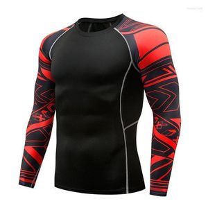 T-shirts pour hommes T-shirts pour hommes 2022 Chemise de protection contre les éruptions cutanées à séchage rapide à manches longues Compression Sport Hommes Fitness Top Training Workout Jersey