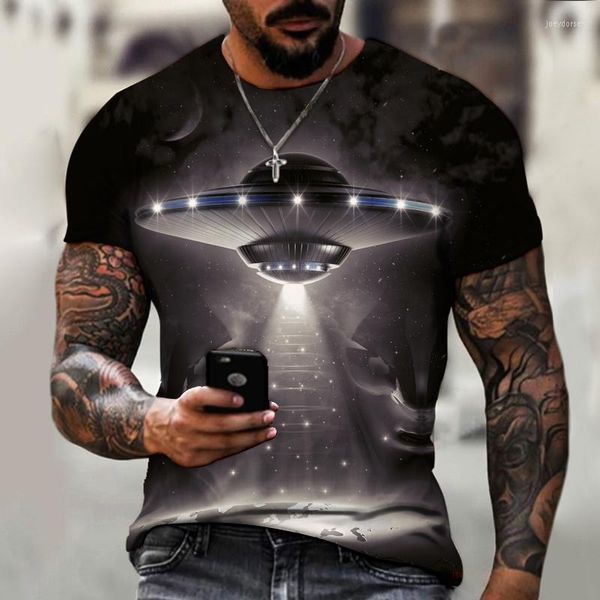 T-shirts pour hommes T-shirts pour hommes 2022 UFO Design Series T-shirt Mode Loisirs Street Science Fiction Style Chemise à manches courtes XXS-6XL