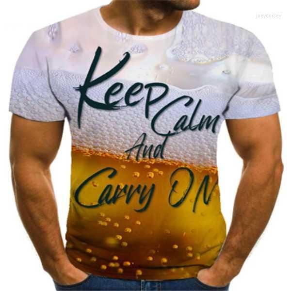 T-shirts pour hommes T-shirts pour hommes 3D Beer Print Shirt Is Time Letter Femmes Hommes Funny Nouveauté T-shirts à manches courtes Tops Unisex Outfit