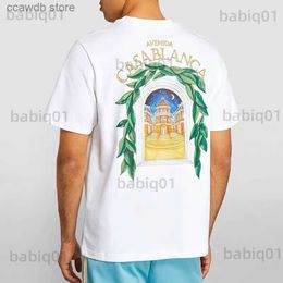 T-shirts pour hommes T-shirts pour hommes AVENIDA Casablanca Greenery Star Castle Imprimer T-shirt Hommes Femmes Haute Qualité Streetwear Tennis Club T-shirts à manches courtes Top T230321 T231031