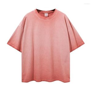 Heren t shirts heren t-shirts beedee gradient vintage oversized t-shirt streetwear tracksuit voor koppels y2k cotton tees crop top