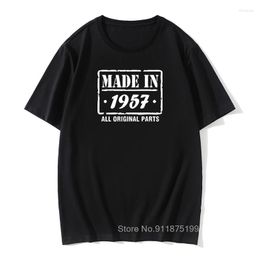 Camisetas para hombre Camisetas para hombre en 1957 Todas las piezas originales Camisa 64.o Diseño de regalo de cumpleaños Camisetas retro de algodón Hombre Vintage Prin
