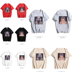 T-shirts T-shirts T-shirts Maxmaras Mens T-shirts Designer Weimaraner Topletter Afdrukken Korte mouwen Hondenhoofd T Tees Detective Loose Men Women Women Paar T-shirt Piyf