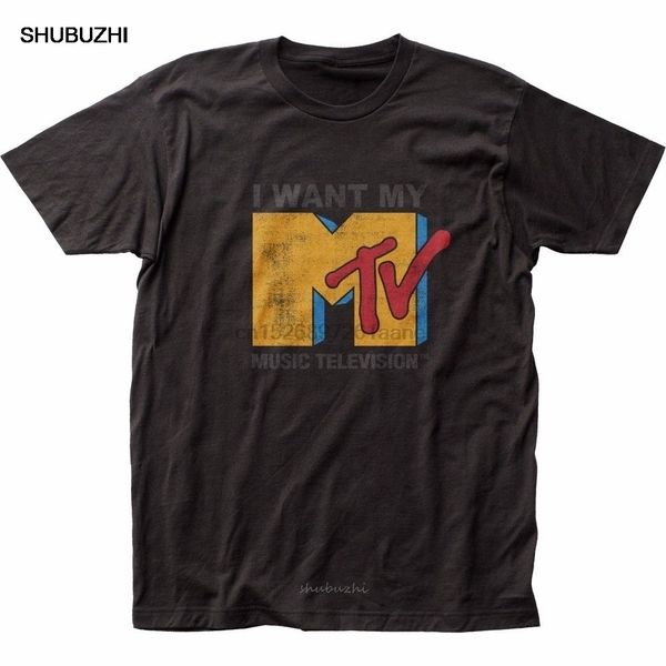 T-shirts pour hommes T-shirts pour hommes MTV I Want My MTV Fitted Licensed Adult T Shirt Men T Shirt Short Sleeve Round Neck Summer Men Brand Clothing O-Neck tops 230418