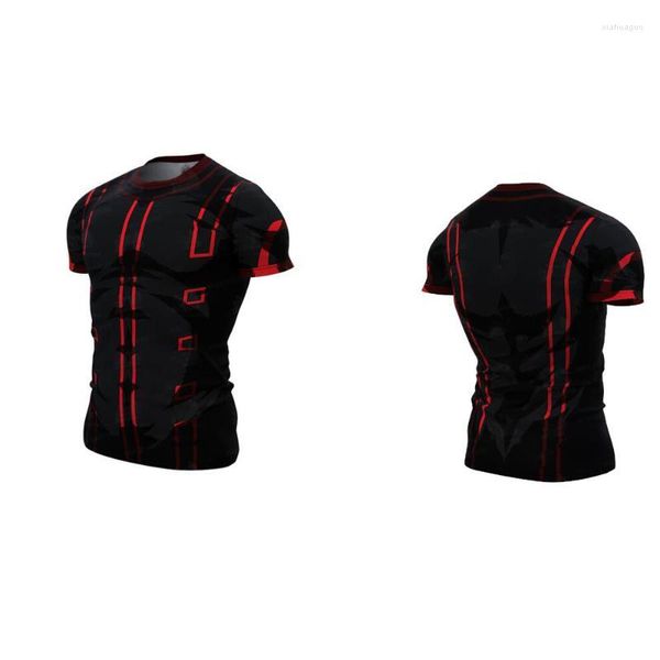 Camisetas para hombre Camisetas para hombre Camisetas estampadas de fitness de secado rápido DEPORTES al aire libre Correr Escalada Camisa de manga corta Medias Culturismo