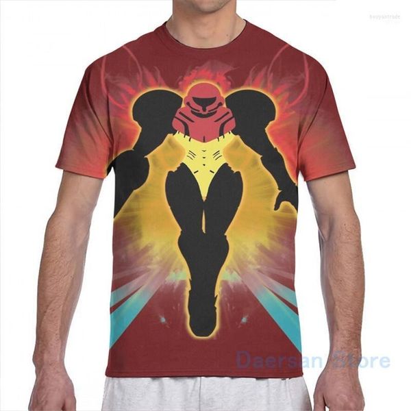 T-shirts pour hommes T-shirts pour hommes Super Smash Bros Samus Silhouette Hommes T-Shirt Femme Imprimé Mode Fille Chemise T-Shirt Pour Garçon T-shirts Courts