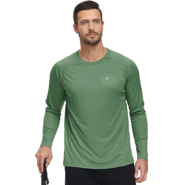 T-shirts pour hommes T-shirt UPF 50 Rash Guard pour hommes Sweat à col ras du cou athlétique à manches longues Pêche Randonnée Entraînement En plein air Pullover Shirt 230504