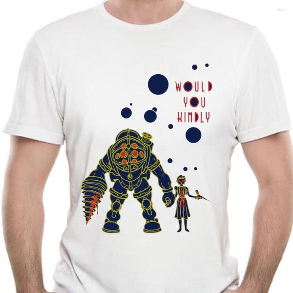 T-shirts pour hommes Chemise pour hommes T-shirt Bioshock T-shirts cultes bleu royal T-shirt pour femmes