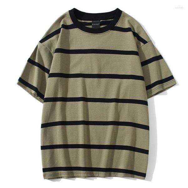 Camisetas para hombres Camisa Men Bloque de color 3 TEE opcional Simple High Street Basic All Match Cargo Tops Mens Streetwear