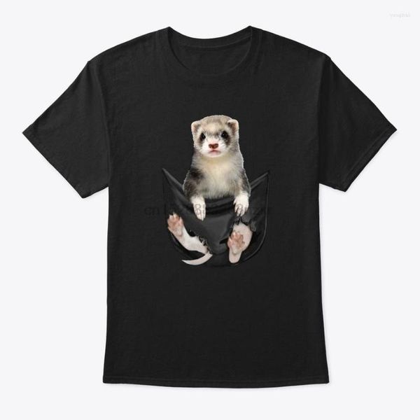 Camisetas para hombre, camisa para hombre, camiseta con bolsillo de cerdo hurón para mujer