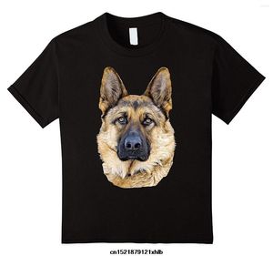 T-shirts pour hommes Chemise pour hommes Portrait de chien de berger allemand Nouveauté animale détaillée T-shirt drôle T-shirt Femme