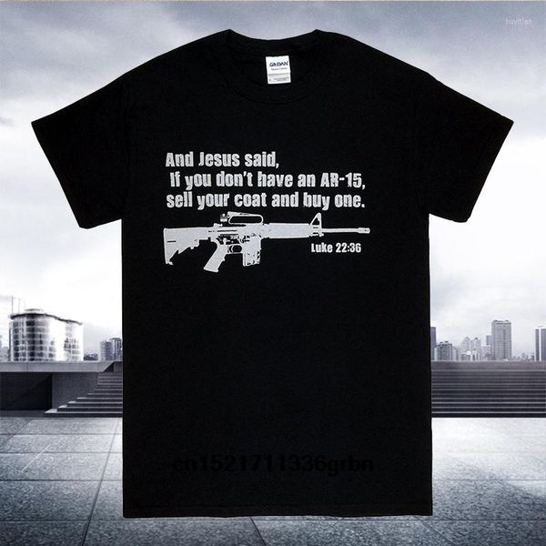 T-shirts pour hommes Chemise pour hommes Jesus Pro Gun AR15 Luke 2236 Bible Christian Funny T-shirt Nouveauté Tshirt Femmes