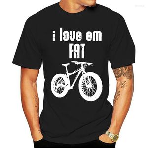 T-shirts pour hommes Chemise pour hommes Mens I Love Em Fat Mountain Bike Tires Tee