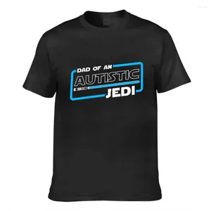 Heren T-shirts Heren Shirt Dames Autisme Bewustzijn Vader van een autistische Jedi Maand Advocate Puzzelstukje