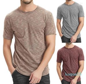 Hommes T-shirts Hommes À Manches Courtes O-cou T-shirt Ourlet Courbé Mode Streerwear T-shirt Homme Slim Fit Hipster Tops Tshirt Vêtements D'été Top