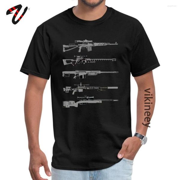 Hommes T-shirts Hommes À Manches Courtes Sniper Rifles T-shirts Justice Tops Chemise Rétro O Cou T-shirts En Gros