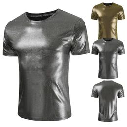 T-shirts pour hommes Shorts pour hommes 2022 Eurocode Summer Short Sleeve Glossy T-shirt Fashion Trend Tyrant Gold Top
