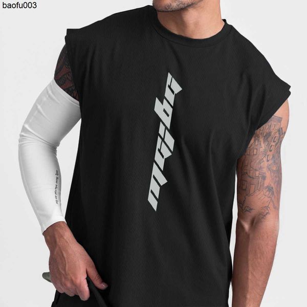 T-shirts pour hommes Chemise sans manches pour hommes Matériau en maille Séchage rapide Respirant Débardeur Gilet Hommes Gym Fitness Basketball Workout Beach Top Tee J230522