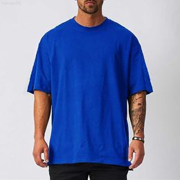 T-shirts hommes hommes couleur unie t-shirt coton bleu surdimensionné vintage t-shirt blanc grande taille femme mode t-shirt vêtements pour hommes livraison gratuite Z0221