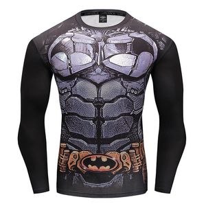 T-shirts voor heren Men Sport Rashgard Lange mouwen T-shirt 3D Gedrukte Compressie Running T-shirt MMA Training Bodybuilding Snel droge T-shirtsme