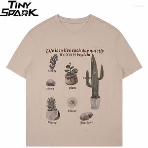 Heren t shirts heren streetwear 2023 t-shirt pot plant catus grafisch t-shirt harajuku zomer shirt korte mouw katoentoppen tees hiphop unisex