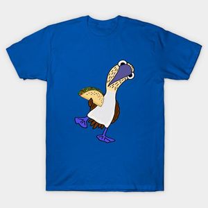 T-shirts T-shirts Mannen T-shirt Grappige Blauwe Footed Booby Bird Eating Taco Tshirt Vrouwen T-shirt