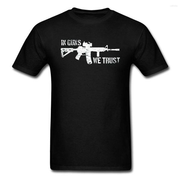 Camisetas para hombre Camiseta para hombre In Guns We Trust Camiseta para hombre Estilo militar Verano Otoño Camisa O Cuello Drop Ship Retro Diseñador Tops