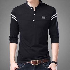 T-shirts hommes hommes t-shirt homme à manches longues t-shirt vêtements col mandarin hauts t-shirts hommes t-shirts de haute qualité marque 220930