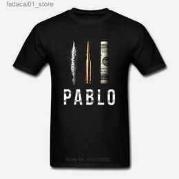 Heren t-shirts heren t-shirt pablo escobar katoen t-shirt mannen zomer mode t-shirt euro maat Q240426