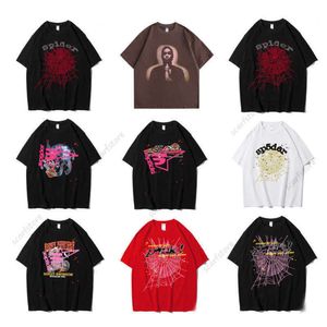 Heren T-shirts Heren t-shirt Roze Young Thug Sp5der 555555 Mans Dames Kwaliteit Schuimende Bedrukking Spinnenweb Patroon T-shirt Fashion Tees Top Suclothes Groothandel