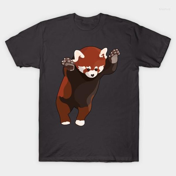 Camisetas para hombre Camiseta para hombre Oso Panda Rojo emocionado. Camiseta Mujer Camisa