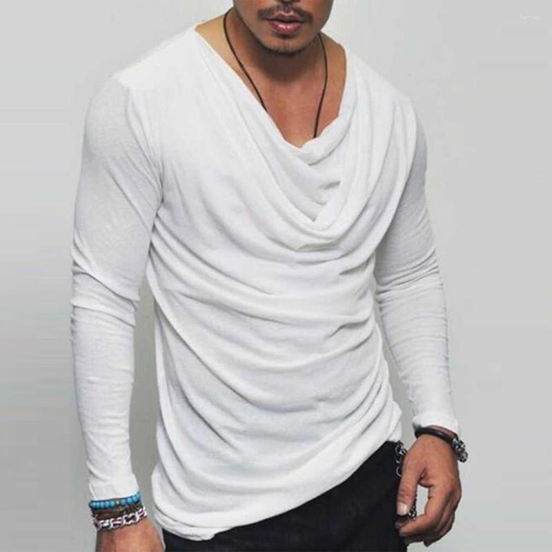メンズTシャツメンズTシャツシャツの男トップロングスリーブソリッドカラー白い黒人男性Tシャツティー