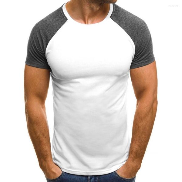 Camisetas para hombre, camiseta para hombre, blusa ajustada musculosa de verano, Tops de retales, pantalón corto informal para hombre, camiseta de manga para hombre 2023